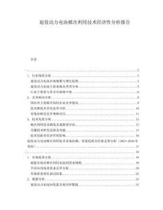 退役動力電池梯次利用技術(shù)經(jīng)濟性分析報告