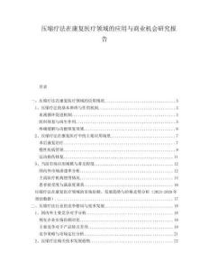 壓縮療法在康復(fù)醫(yī)療領(lǐng)域的應(yīng)用與商業(yè)機(jī)會(huì)研究報(bào)告