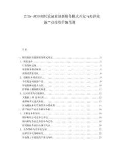 2025-2030郵輪旅游業創新服務模式開發與海洋旅游產業投資價值預測