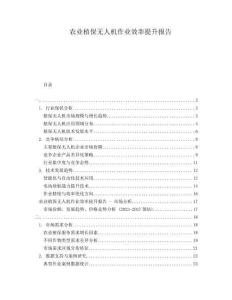 農(nóng)業(yè)植保無人機(jī)作業(yè)效率提升報(bào)告