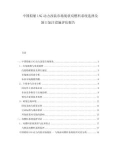 中國船舶LNG動力改裝市場現狀雙燃料系統選擇及港口加注設施評估報告