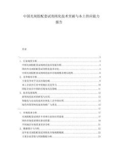 中國光刻膠配套試劑純化技術(shù)突破與本土供應能力報告