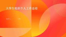 大學生組織個人工作總結