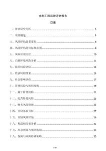 水利工程風(fēng)險(xiǎn)評(píng)估報(bào)告