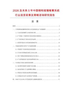2026及未來5年中國鋼構(gòu)玻璃帷幕系統(tǒng)行業(yè)投資前景及策略咨詢研究報告