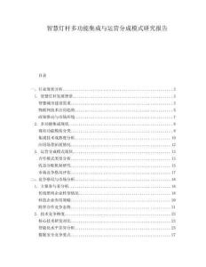 智慧燈桿多功能集成與運營分成模式研究報告