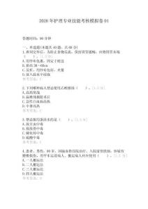 2026年護理專業(yè)技能考核模擬卷01