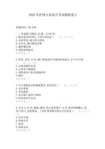 2026年護理專業(yè)綜合考試模擬卷2