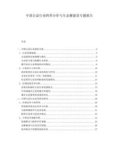 中國公益行業跨界合作與生態圈建設專題報告