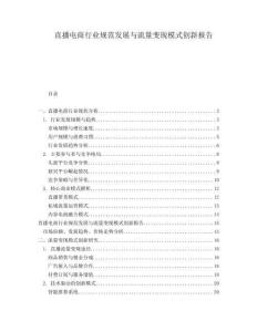 直播電商行業規范發展與流量變現模式創新報告