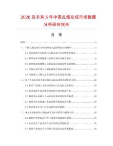 2026及未來(lái)5年中國(guó)點(diǎn)煙總成市場(chǎng)數(shù)據(jù)分析研究報(bào)告