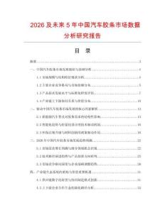 2026及未來(lái)5年中國(guó)汽車(chē)膠條市場(chǎng)數(shù)據(jù)分析研究報(bào)告