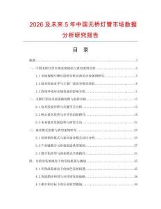 2026及未來5年中國無橋燈管市場數據分析研究報告