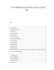 中國(guó)車(chē)載超聲波雷達(dá)盲區(qū)監(jiān)測(cè)與自動(dòng)泊車(chē)方案分析報(bào)告