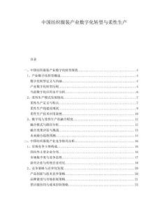 中國紡織服裝產業數字化轉型與柔性生產