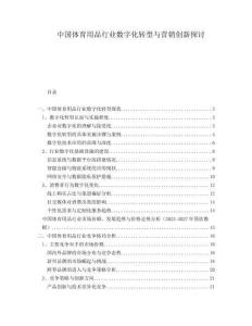 中國(guó)體育用品行業(yè)數(shù)字化轉(zhuǎn)型與營(yíng)銷創(chuàng)新探討