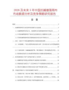 2026及未來5年中國抗堿增強網布市場數據分析及競爭策略研究報告
