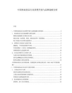 中國休閑食品行業(yè)消費升級與品牌戰(zhàn)略分析