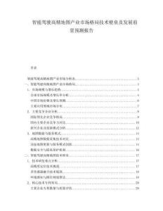 智能駕駛高精地圖產業市場格局技術壁壘及發展前景預測報告