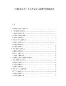 中國直播電商行業規范發展與流量變現策略報告