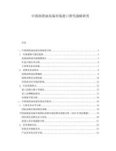 中國潤滑油高端市場進口替代戰略研究