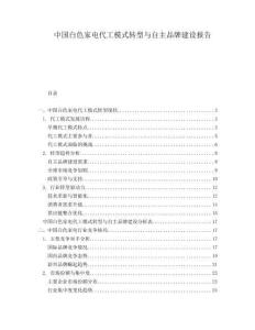 中國白色家電代工模式轉型與自主品牌建設報告