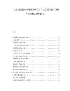照明電器行業(yè)市場前景研究及行業(yè)創(chuàng)新與技術(shù)發(fā)展與管理模式分析報(bào)告