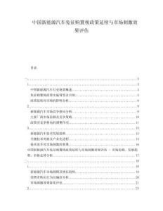 中國新能源汽車免征購置稅政策延續(xù)與市場刺激效果評估