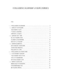 中國運動服飾行業品牌戰略與市場增長預測報告