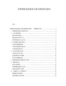智慧物流系統(tǒng)建設(shè)與降本增效研究報(bào)告