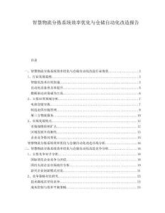 智慧物流分揀系統效率優化與倉儲自動化改造報告
