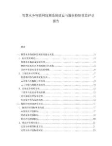 智慧水務(wù)物聯(lián)網(wǎng)監(jiān)測(cè)系統(tǒng)建設(shè)與漏損控制效益評(píng)估報(bào)告