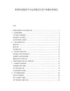 智慧養老服務平臺運營模式與用戶畫像分析報告