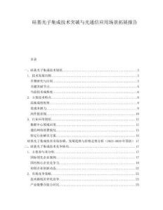 硅基光子集成技術(shù)突破與光通信應(yīng)用場景拓展報告