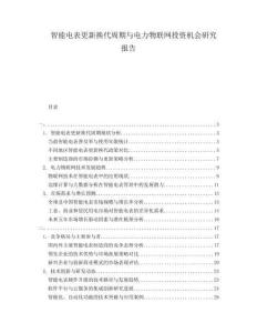 智能電表更新換代周期與電力物聯網投資機會研究報告