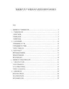 氫能源汽車(chē)產(chǎn)業(yè)鏈布局與投資回報(bào)率分析報(bào)告