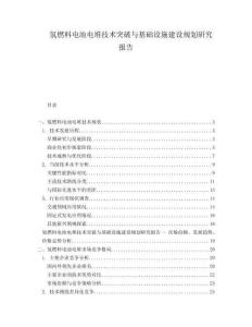 氫燃料電池電堆技術突破與基礎設施建設規劃研究報告