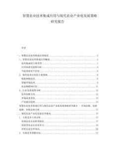智慧農業技術集成應用與現代農業產業化發展策略研究報告