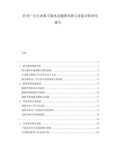 針對廣告行業(yè)數(shù)字媒體及精準營銷與效果分析研究報告