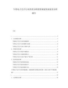 乍得電子芯片行業(yè)供需分析投資規(guī)劃發(fā)展前景分析報告