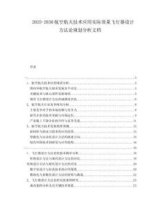 2025-2030航空航天技術(shù)應(yīng)用實際效果飛行器設(shè)計方法論規(guī)劃分析文檔
