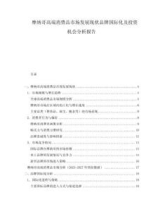 摩納哥高端消費品市場發(fā)展現(xiàn)狀品牌國際化及投資機(jī)會分析報告