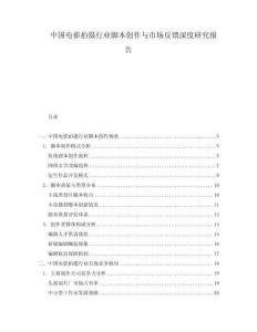 中國電影拍攝行業(yè)腳本創(chuàng)作與市場反饋深度研究報告