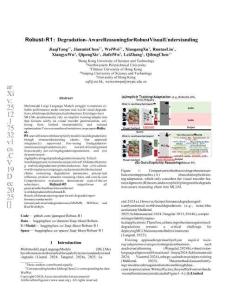 Robust-R1：面向魯棒視覺理解的退化感知推理 Robust-R1  Degradation-Aware Reasoning for Robust Visual Understanding