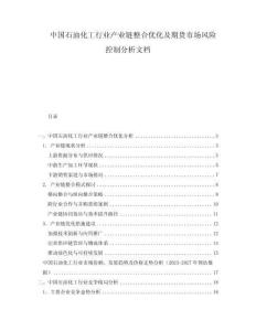中國石油化工行業(yè)產(chǎn)業(yè)鏈整合優(yōu)化及期貨市場風(fēng)險控制分析文檔