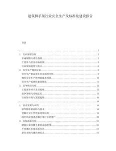 建筑腳手架行業(yè)安全生產及標準化建設報告