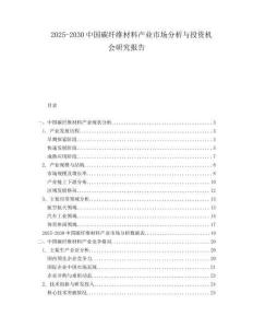 2025-2030中國碳纖維材料產(chǎn)業(yè)市場分析與投資機會研究報告