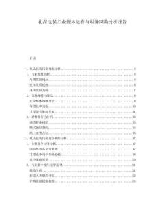 禮品包裝行業(yè)資本運作與財務風險分析報告