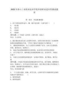 2025年唐山工業(yè)職業(yè)技術(shù)學(xué)院單招職業(yè)適應(yīng)性測試題庫附答案詳解【奪分金卷】