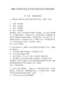 2025年咸陽職業(yè)技術(shù)學(xué)院單招職業(yè)適應(yīng)性測試題庫附參考答案詳解【培優(yōu)a卷】